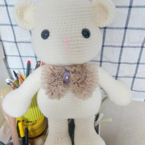 핸드메이드 뜨개질 곰인형 코바늘 인형