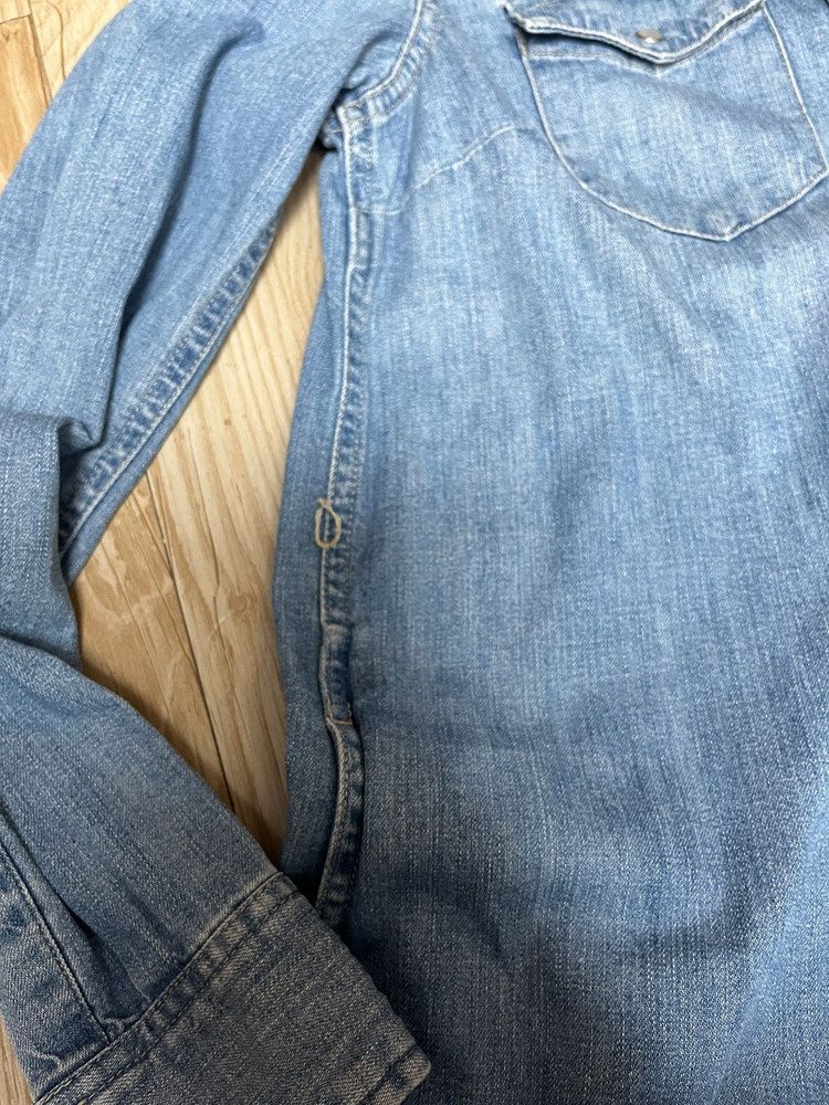 리바이스 데님 포켓 원피스 워싱 청 스커트 셔츠 85 S사이즈 이미지