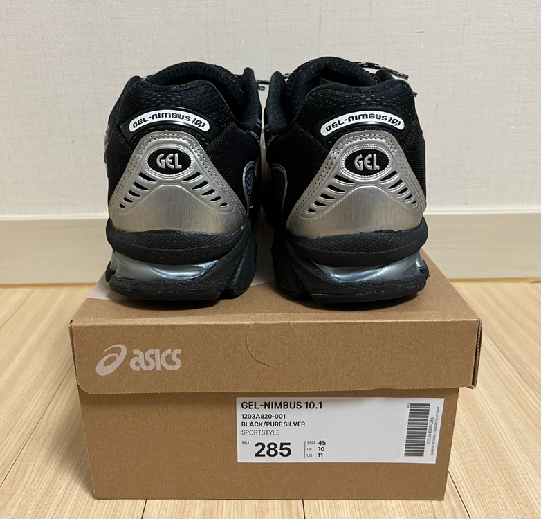 [285] 아식스 젤 님버스 10.1 블랙 퓨어실버 한국한정--2