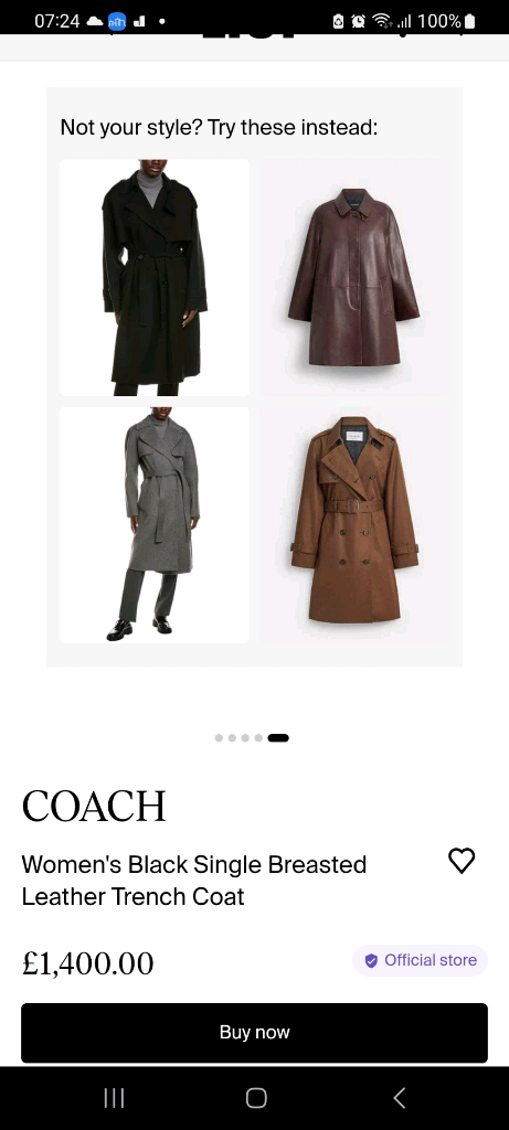 코치(Coach) 가죽 트렌치코트(44~55)--7