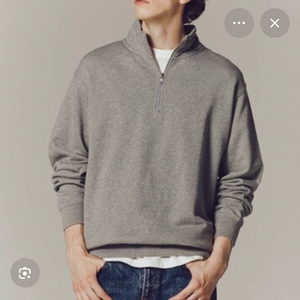 [M] 지오다노 프렌치 테리 하프집업 목넥 풀오버 그레이