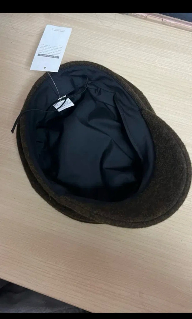 모직 브라운 헌팅캡--1