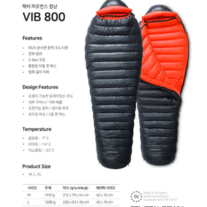 노르디스크 예티 VIB 800 M사이즈