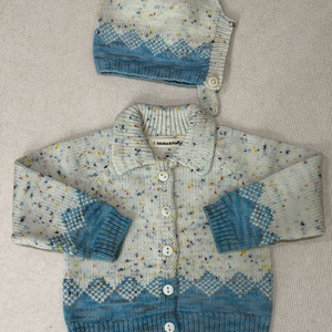 미샤앤퍼프 레이크 파인콘 가디건 2y + 보넷 2-4y