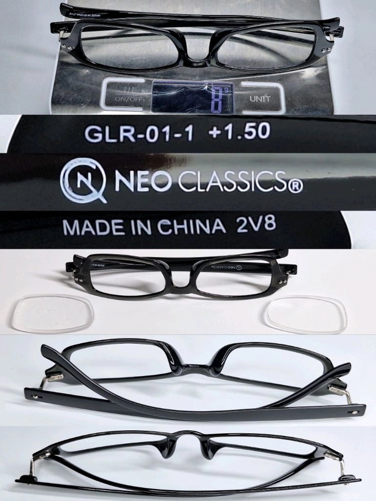 네오 클래식 neo classics GLR-01-1 블랙 슬림 스퀘어 안경테 일본 수입 y2k 패션 아이웨어 클래식 이미지