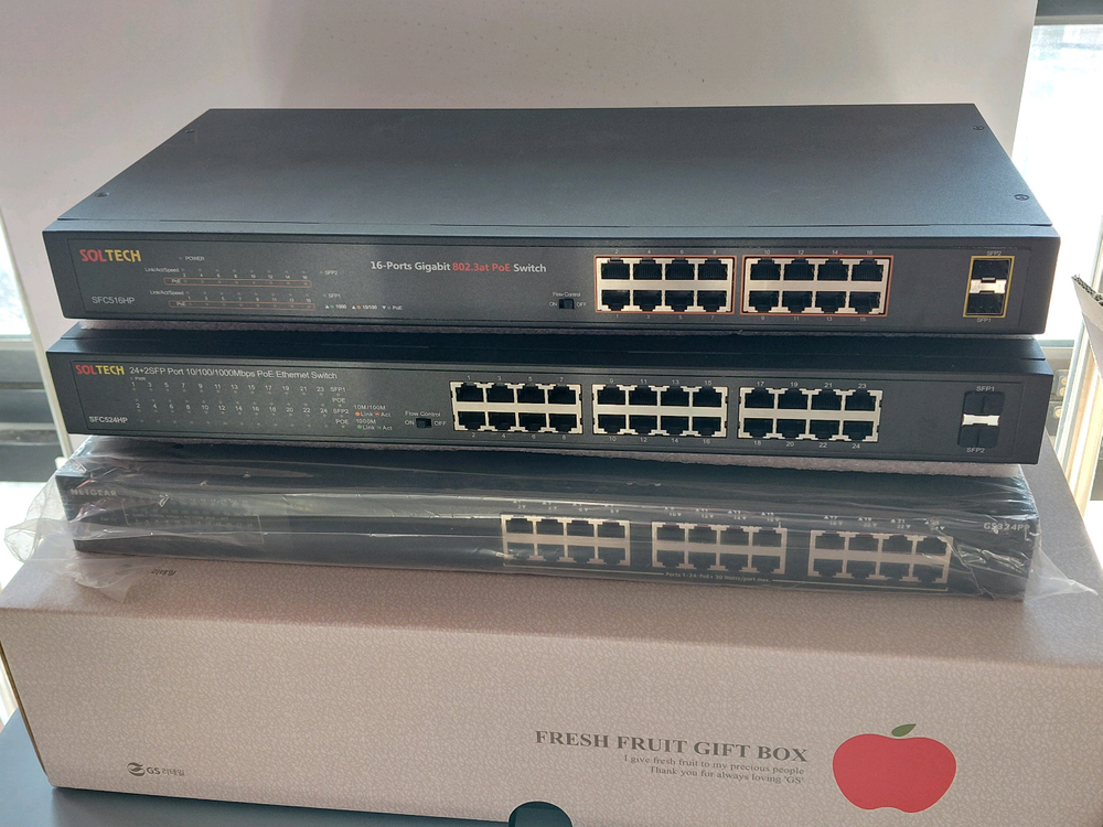 CCTV PoE 스위칭허브 24포트 기가 PoE허브 10/100/1000Mbps--2