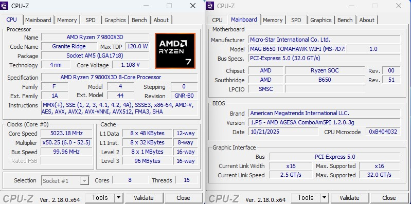 9800X3D / 5070 TI / 64GB / 1TB--5
