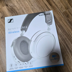 젠하이저 모멘텀4 노이즈캔슬링 블루투스 헤드폰, 화이트, M4AEBT