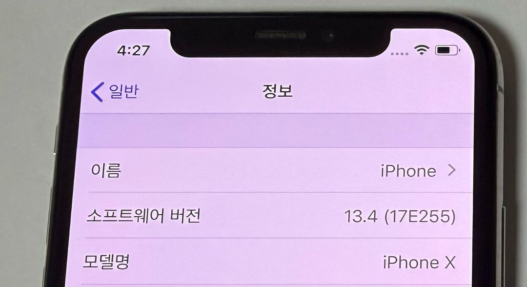 아이폰X 실버 화이트 256기가 배터티효율 100 ios 13--3