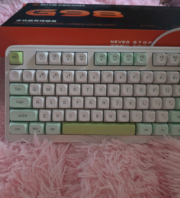 파스텔 아이보리 그린 멤브레인 키보드 새상품--2