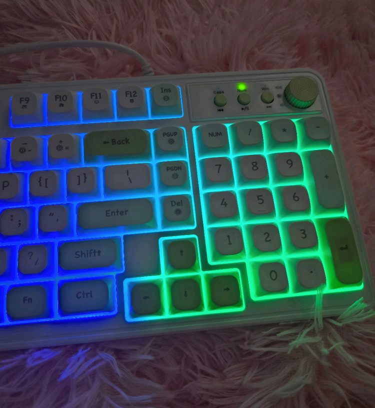 파스텔 아이보리 그린 멤브레인 키보드 새상품--4