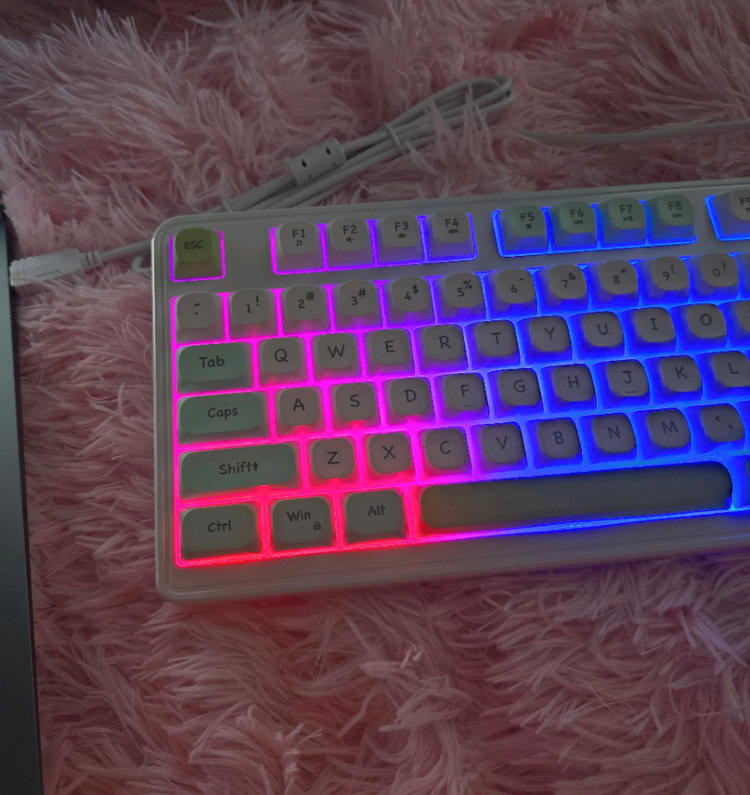 파스텔 아이보리 그린 멤브레인 키보드 새상품--6