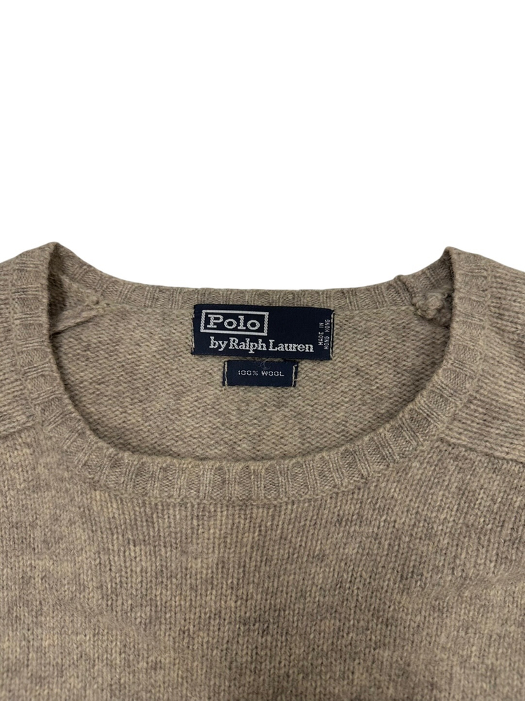 90년대 폴로 랄프로렌 울 니트 베이지 (M)--3