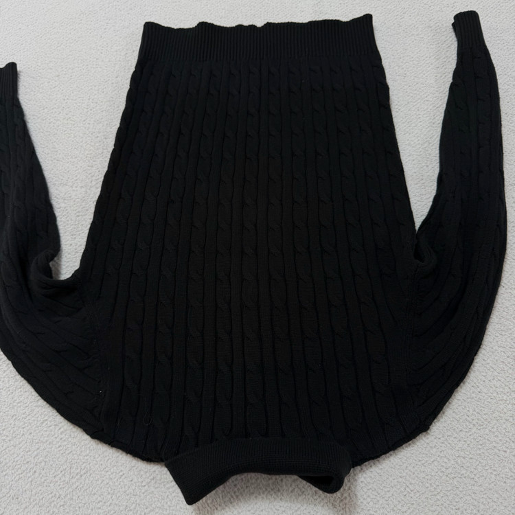 폴로 꽈배기 카라 니트 블랙--3