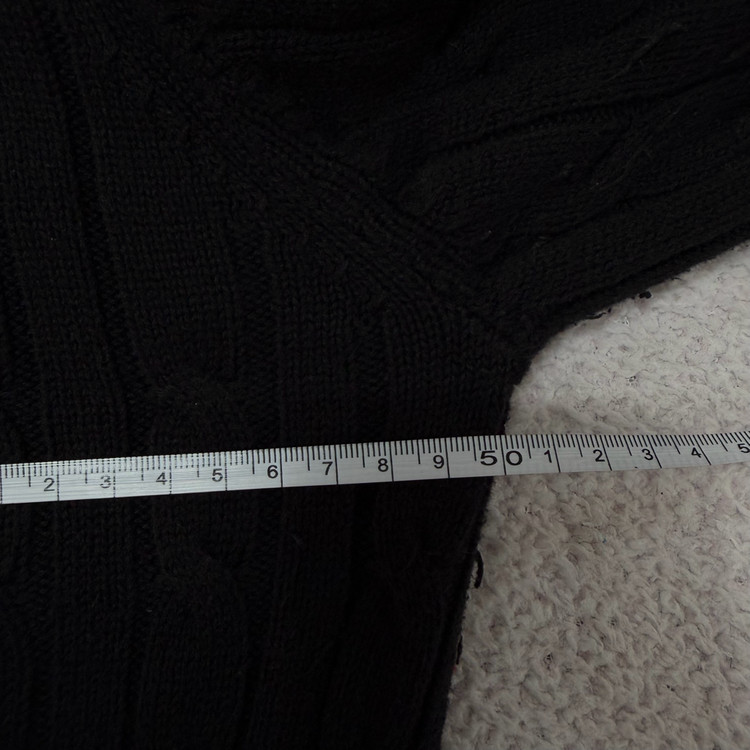 폴로 꽈배기 카라 니트 블랙--4
