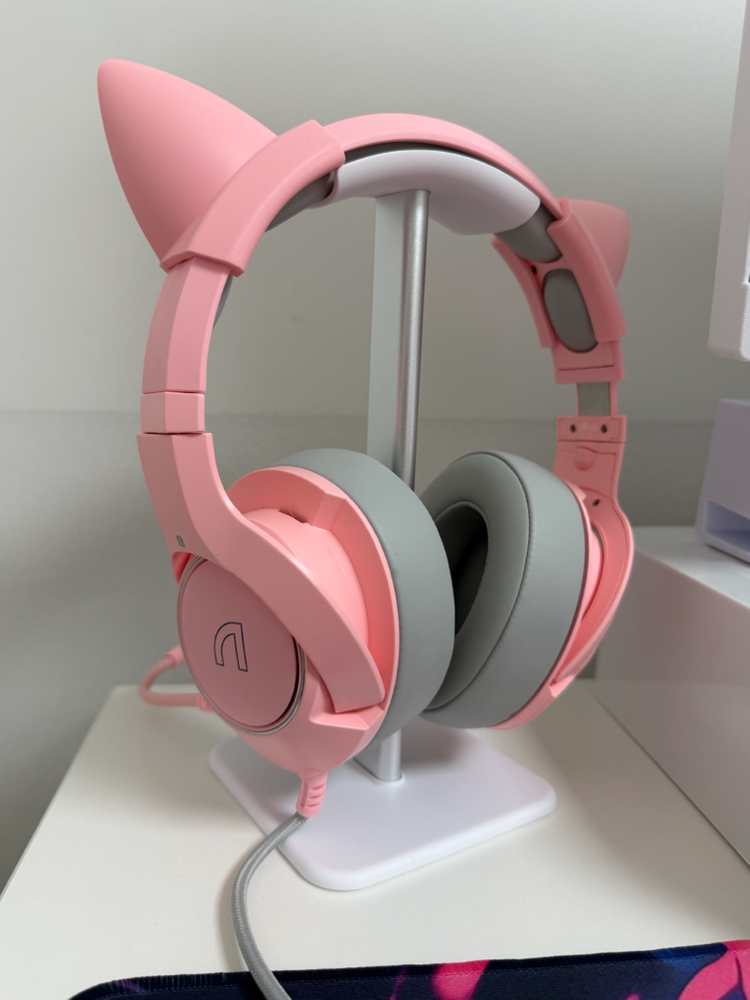 앱코 가상 7.1 진동 게이밍 헤드셋(핑크)--1