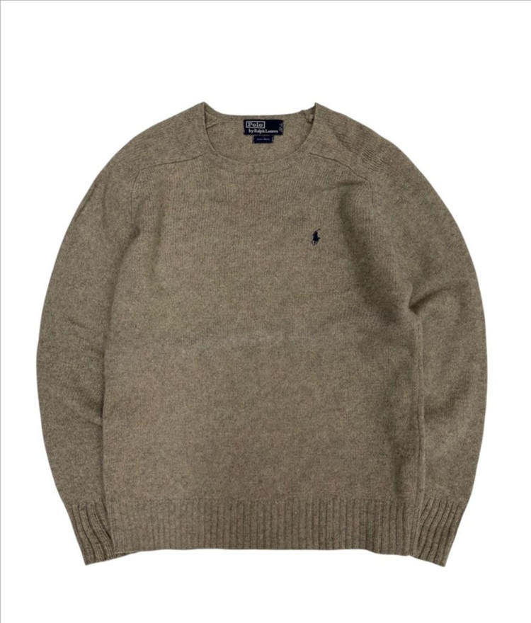 90년대 폴로 랄프로렌 울 니트 베이지 (M)--8
