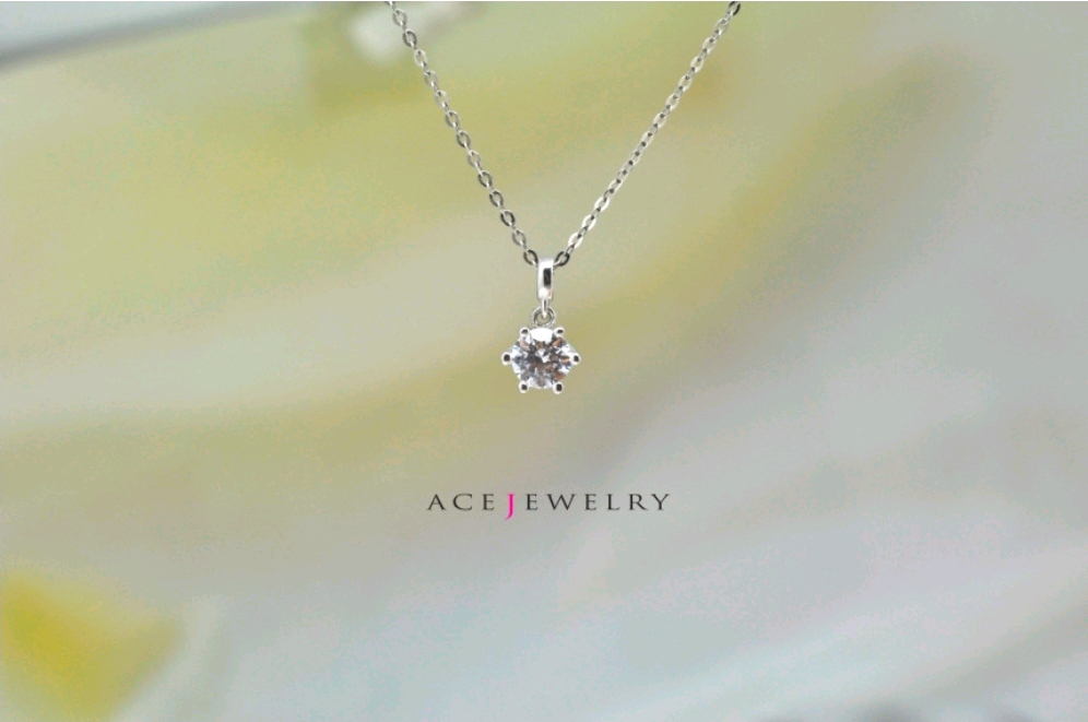 14k 에이스주얼리 화이트골드 목걸이--1
