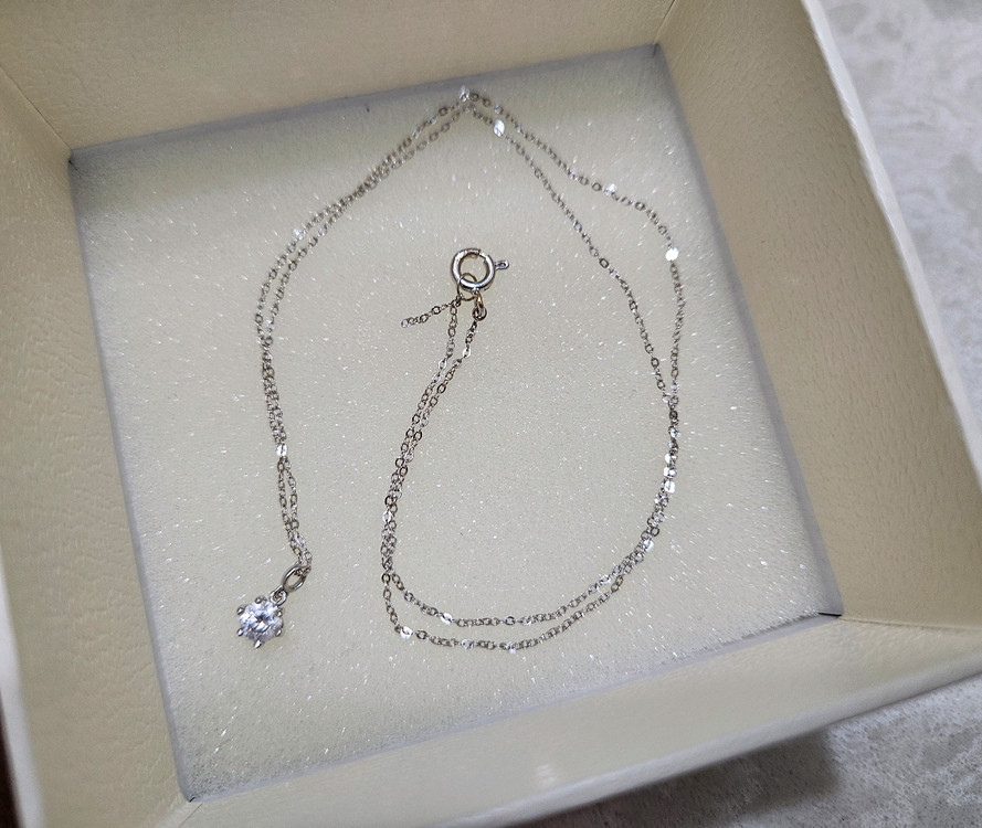 14k 에이스주얼리 화이트골드 목걸이--6