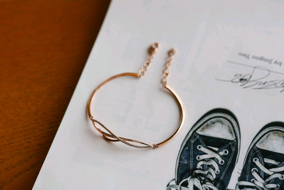 14k 더주얼 라인 반 뱅글 팔찌--1