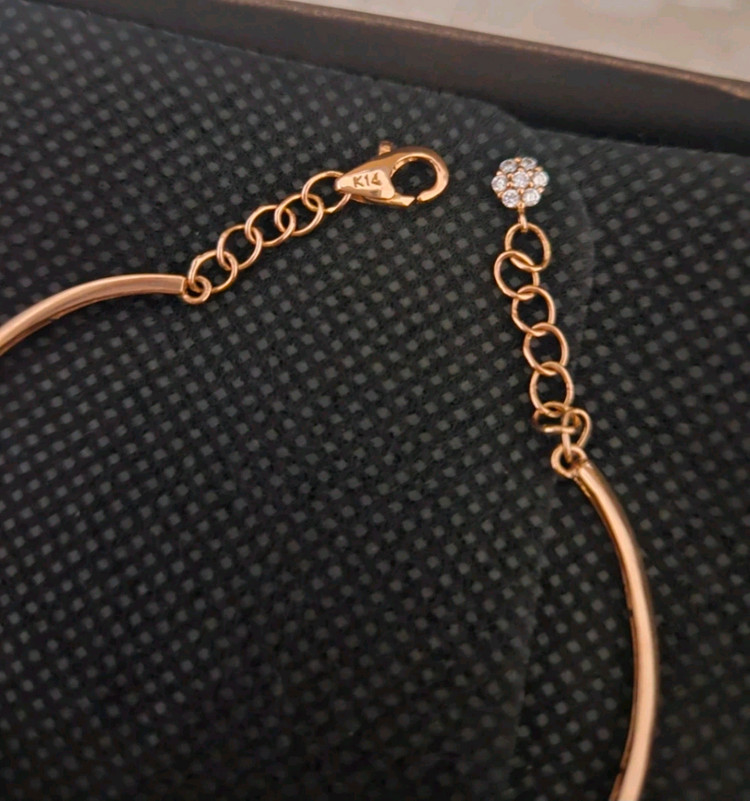 14k 더주얼 라인 반 뱅글 팔찌--6