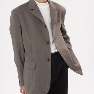 [M] STU 3버튼 블레이저 그레이 브라운 이미지