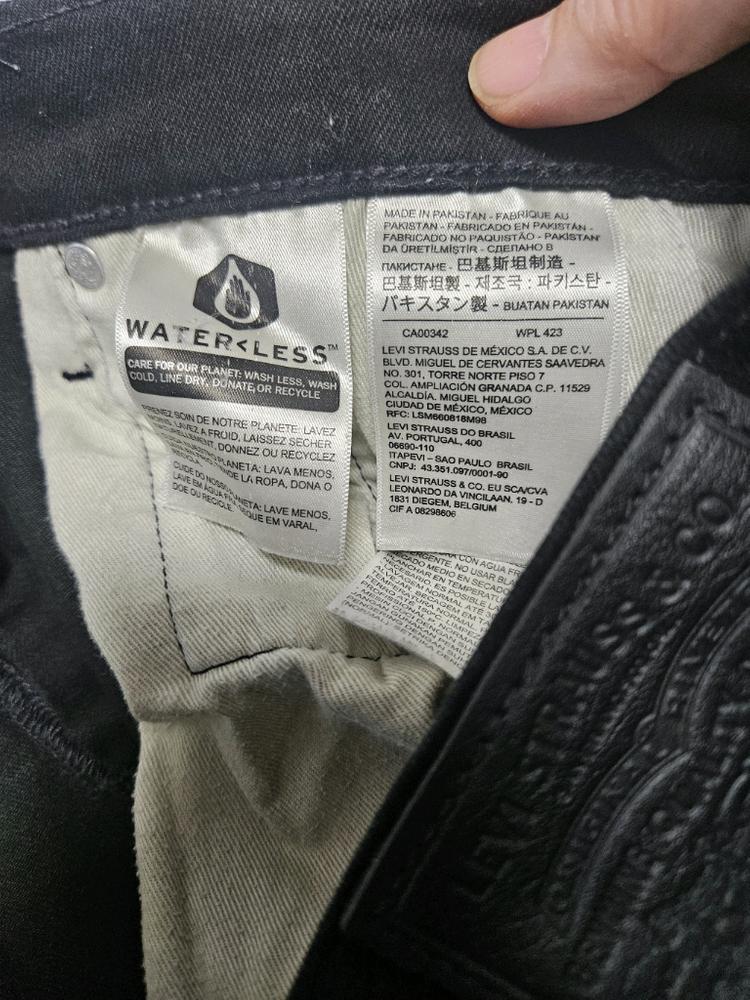 리바이스 502 33인치 블랙진--5