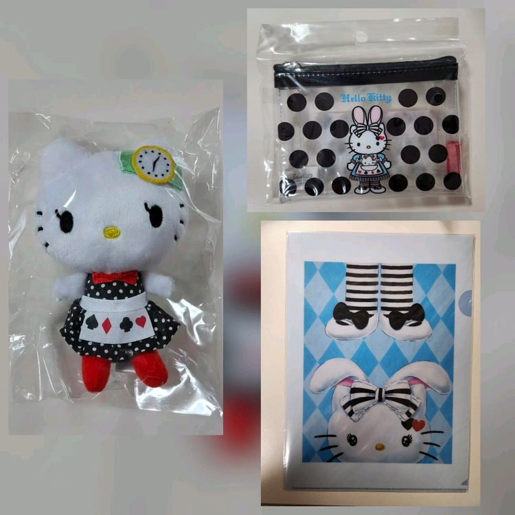헬로키티 고전 앨리스 키티 인형,50주년 파우치,A4 파일 세트 이미지