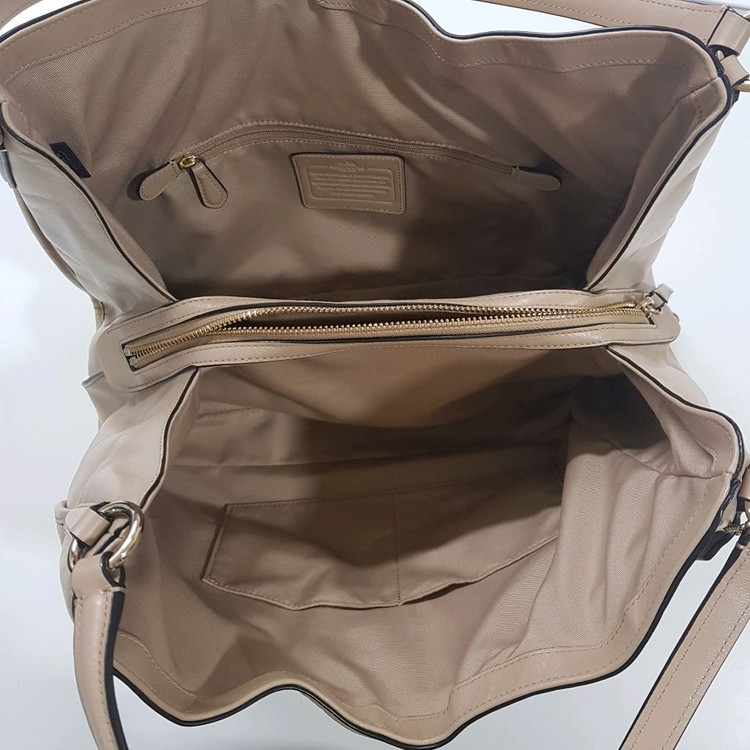 COACH 코치 가죽 숄더백 토드백 베이지그레이--3