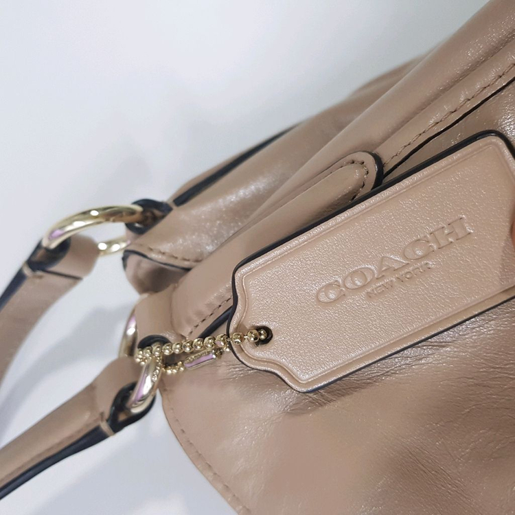 COACH 코치 가죽 숄더백 토드백 베이지그레이--9