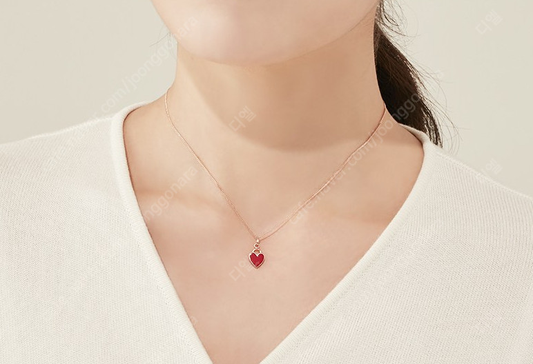 로제도르 14k 하트시럽 체인,펜던트 세트 판매합니다. 이미지