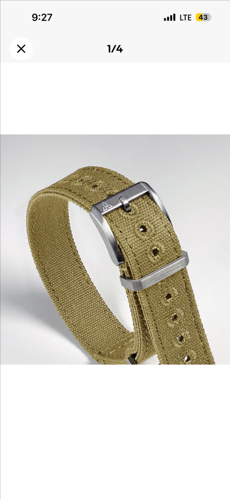 Haveston 군용 나토스트랩 캔버스 샌드카키 16mm 툴워치 필드워치--0