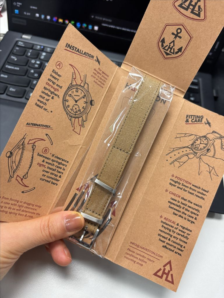 Haveston 군용 나토스트랩 캔버스 샌드카키 16mm 툴워치 필드워치--1