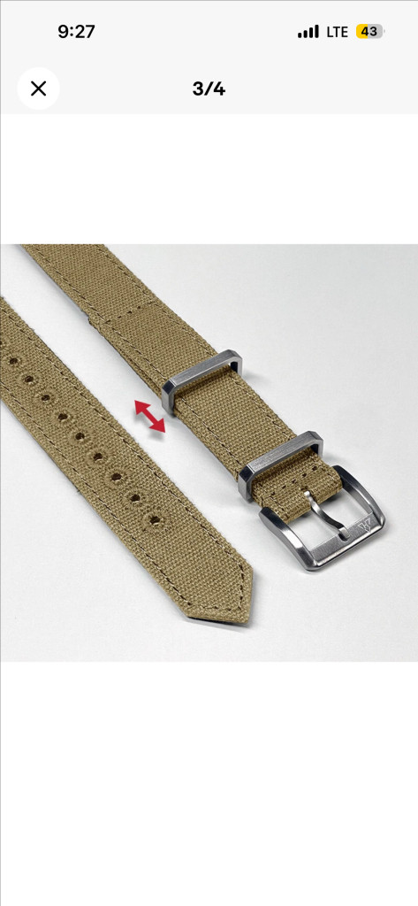 Haveston 군용 나토스트랩 캔버스 샌드카키 16mm 툴워치 필드워치--2