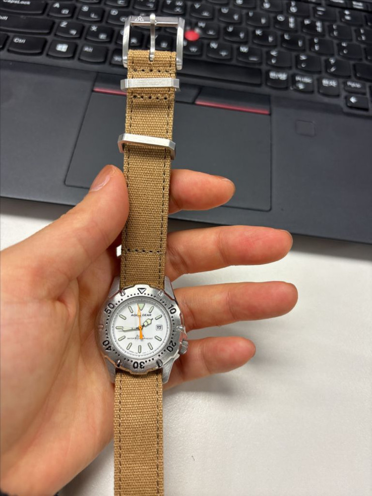 Haveston 군용 나토스트랩 캔버스 샌드카키 16mm 툴워치 필드워치--5