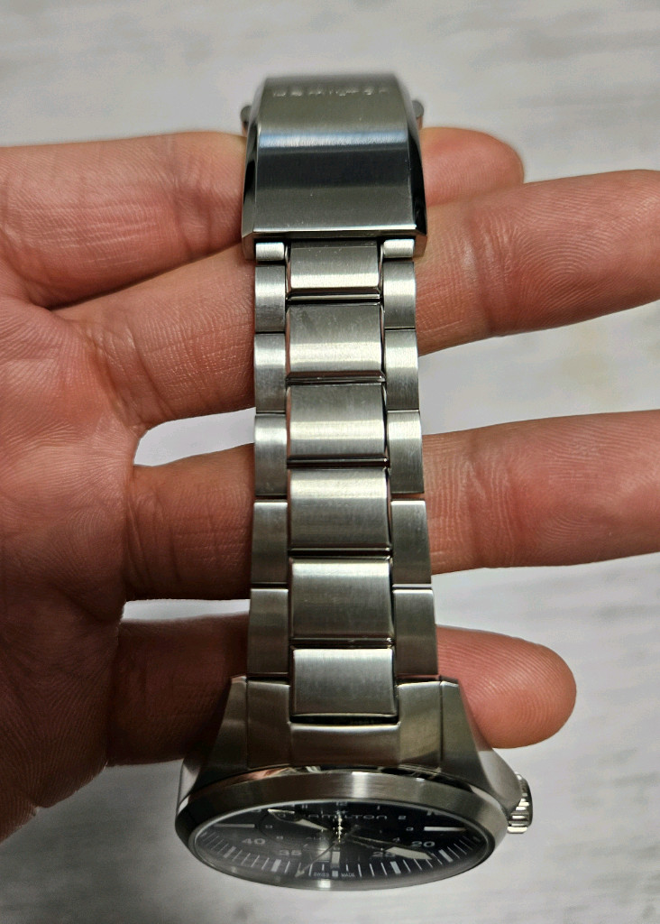 해밀턴 카키에비에이션 파일럿 오토 39mm 블루--7