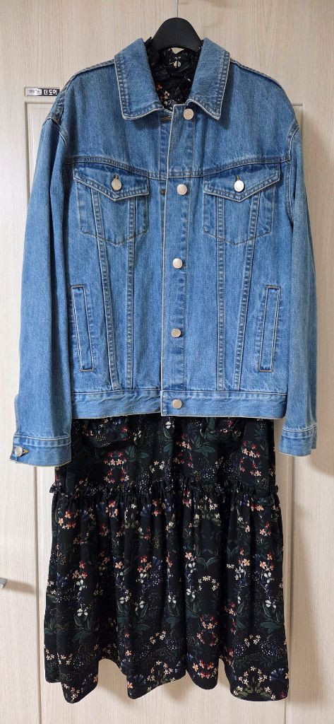 티렌 자수 데님 자켓 청자켓 55 듀엘 오즈세컨 럭키슈에뜨 지컷 보브 베네통 시슬리 써스데이아일랜드 에고이스트--5