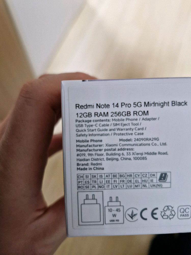 샤오미 레드미 노트 14 프로 5G 스마트폰 256GB, 12GB, 미드나이트 블랙/미사용--1