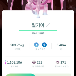 포켓몬고 공절배로치 펄기아 팝니다 이미지