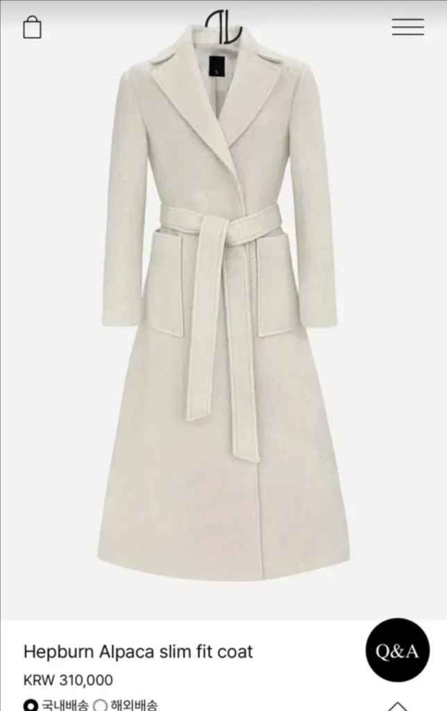 더로랑 햅번 알파카 코트 (택달린 새상품)--1