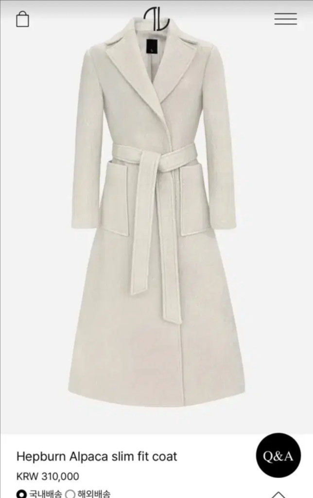 더로랑 햅번 알파카 코트 (택달린 새상품)--2