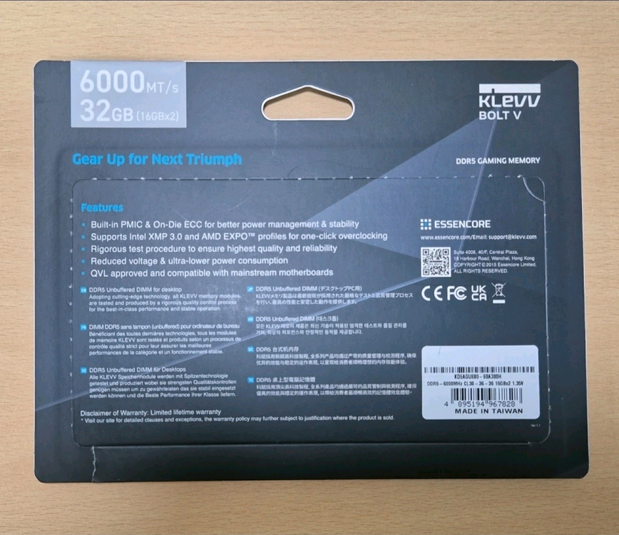 에센코어 클레브 DDR5 32GB 6000MHz CL30 서린 정품 램--1