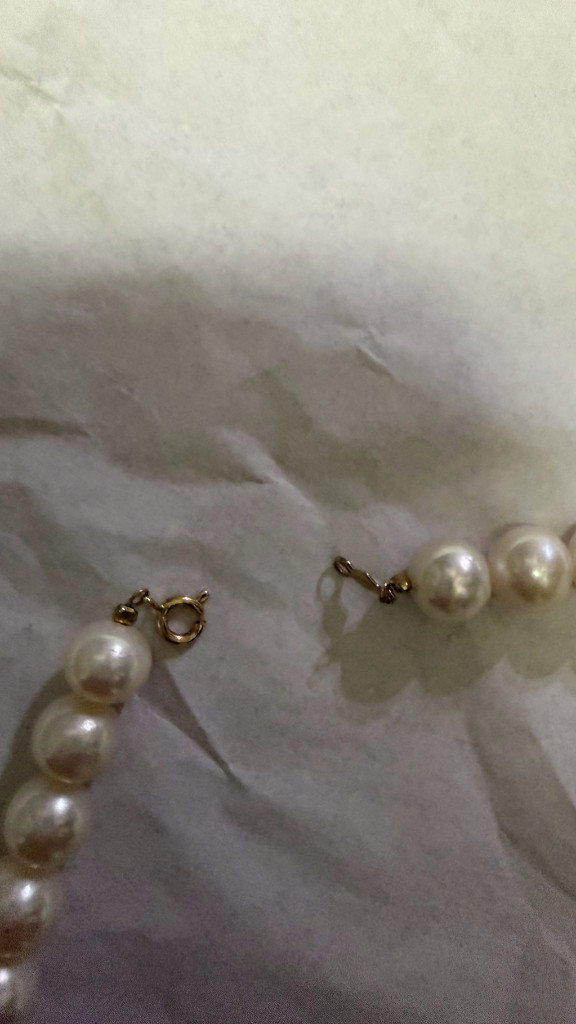 진주목걸이 14k 장식--2