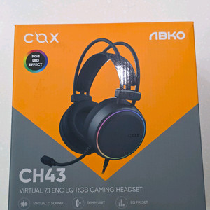 COX CH43 가상 7.1 ENC EQ RGB 게이밍 헤드셋 팝니다
