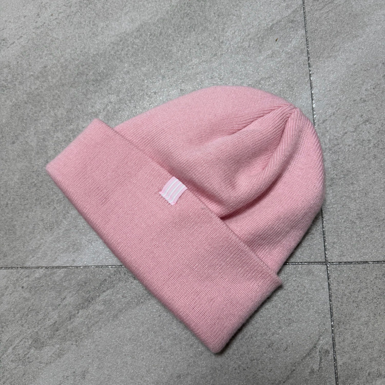 아디다스 비니 모자 핑크--1