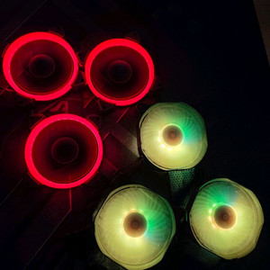 쿠거 쿨링팬 6개 컨트롤러 2개 고급팬 120mm