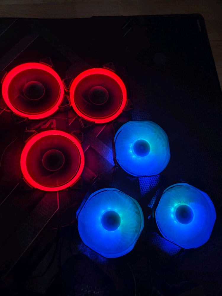 쿠거 쿨링팬 6개 컨트롤러 2개 고급팬 120mm--5