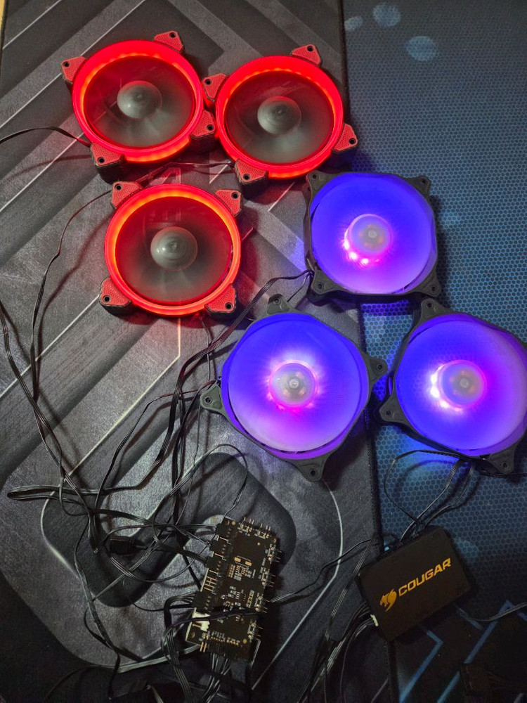쿠거 쿨링팬 6개 컨트롤러 2개 고급팬 120mm--6