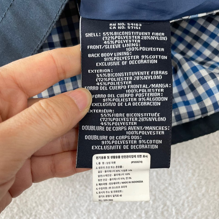 L 타미힐피거 네이비 블루종 자켓--6