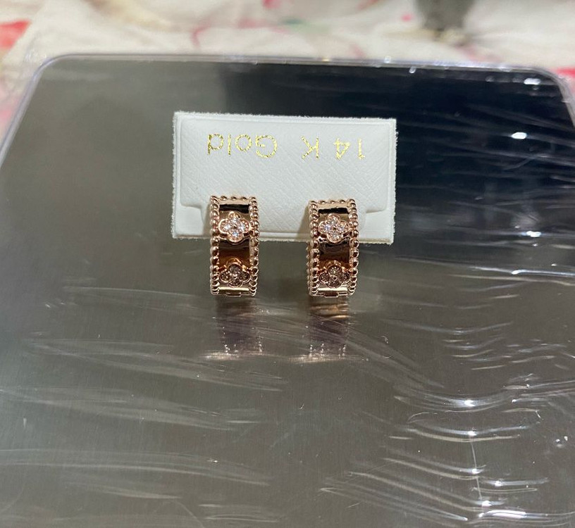 14K 로즈골드 링귀걸이--2